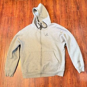 Jordan Mens Size XL Light Gray Full Zip Cotton Hoodie Preowned Read Info Below!